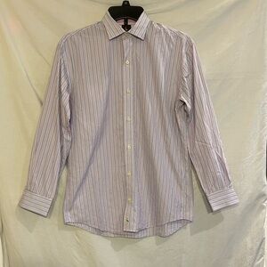 Tailorbyrd Boys Size 16 Pink Blue Striped Button Up Classic Spring Formal